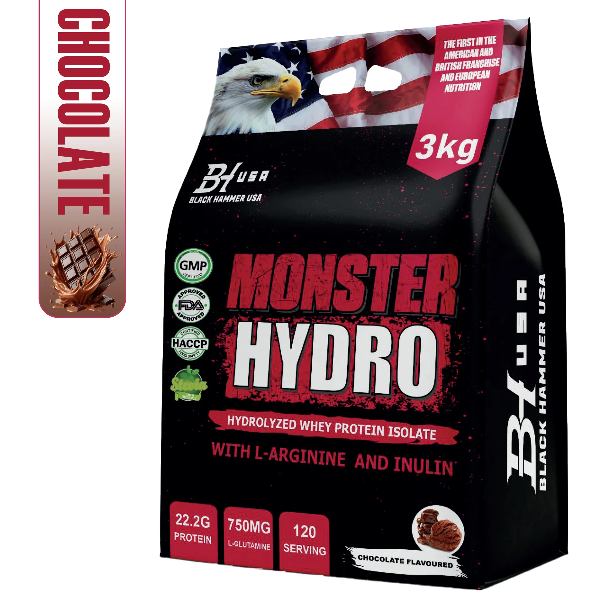 BHN Monster Hydro Whey 3000g - Chocolate