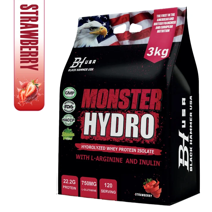 BHN Monster Hydro Whey 3000g - Strawberry